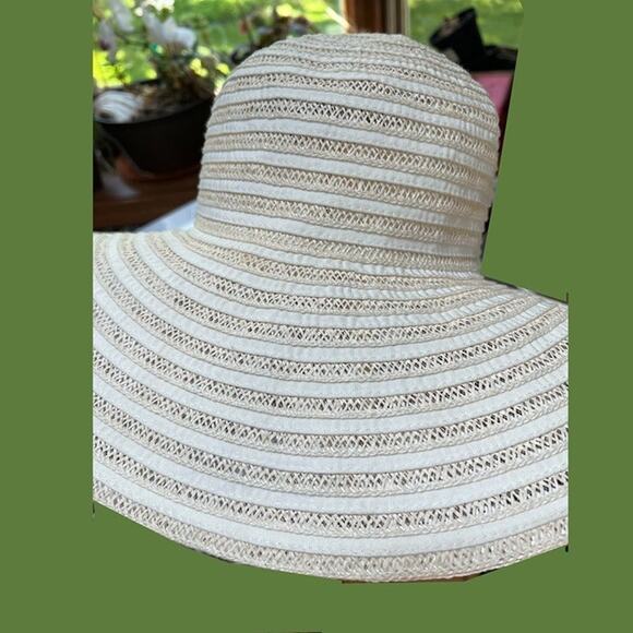 San Diego Hat Company Floppy White Woven Straw Sun Hat - Picture 2 of 5